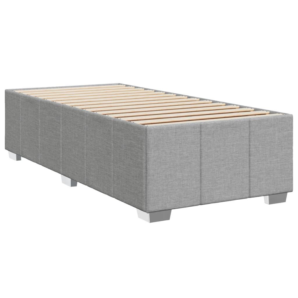 vidaXL Κρεβάτι Boxspring με Στρώμα Ανοιχτό Γκρι 100x200 εκ. Υφασμάτινο