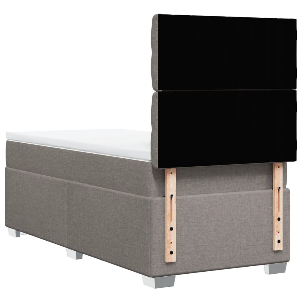vidaXL Κρεβάτι Boxspring με Στρώμα Taupe 90x190 εκ.Υφασμάτινο