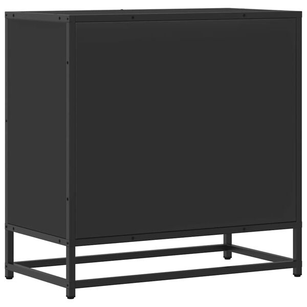 vidaXL Κομοδίνο Μαύρο 60x31x60 cm Κατασκευασμένο ξύλο και μέταλλο
