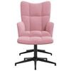 vidaXL Πολυθρόνα Relax Ροζ Βελούδινη με Σκαμπό