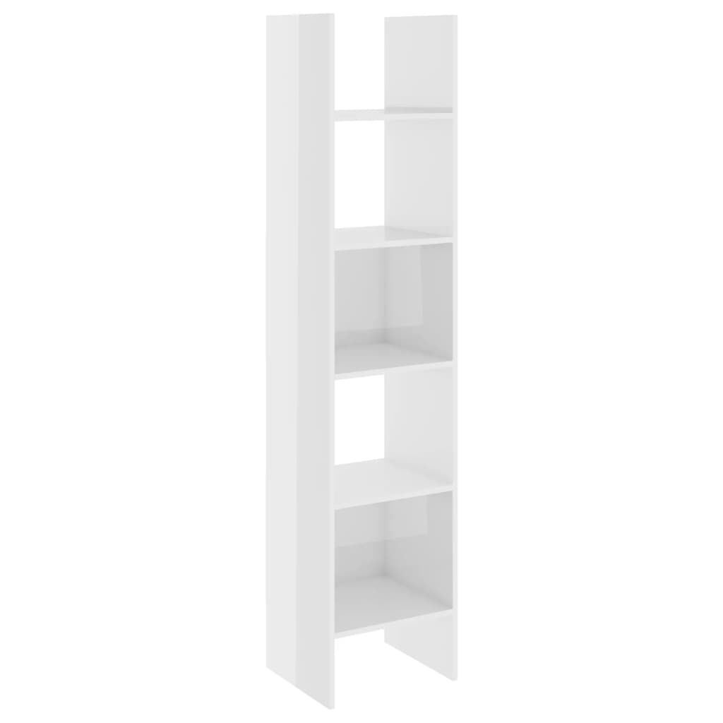 vidaXL Βιβλιοθήκη Γυαλιστερό Λευκό 40 x 35 x 180 εκ. από Επεξ. Ξύλο