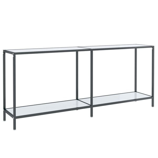 vidaXL Τραπέζι Κονσόλα Λευκό 180 x 35 x 75,5 εκ. από Ψημένο Γυαλί
