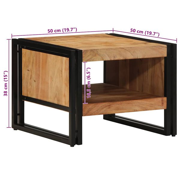 vidaXL Τραπεζάκι σαλονιού 50x50x38 cm μασίφ ξύλο ακακίας