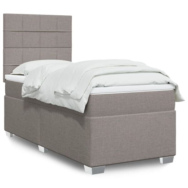 vidaXL &Kappa;&rho;&epsilon;&beta;ά&tau;&iota; Boxspring &mu;&epsilon; &Sigma;&tau;&rho;ώ&mu;&alpha; Taupe 80x200 &epsilon;&kappa;. &Upsilon;&phi;&alpha;&sigma;&mu;ά&tau;&iota;&nu;&omicron;