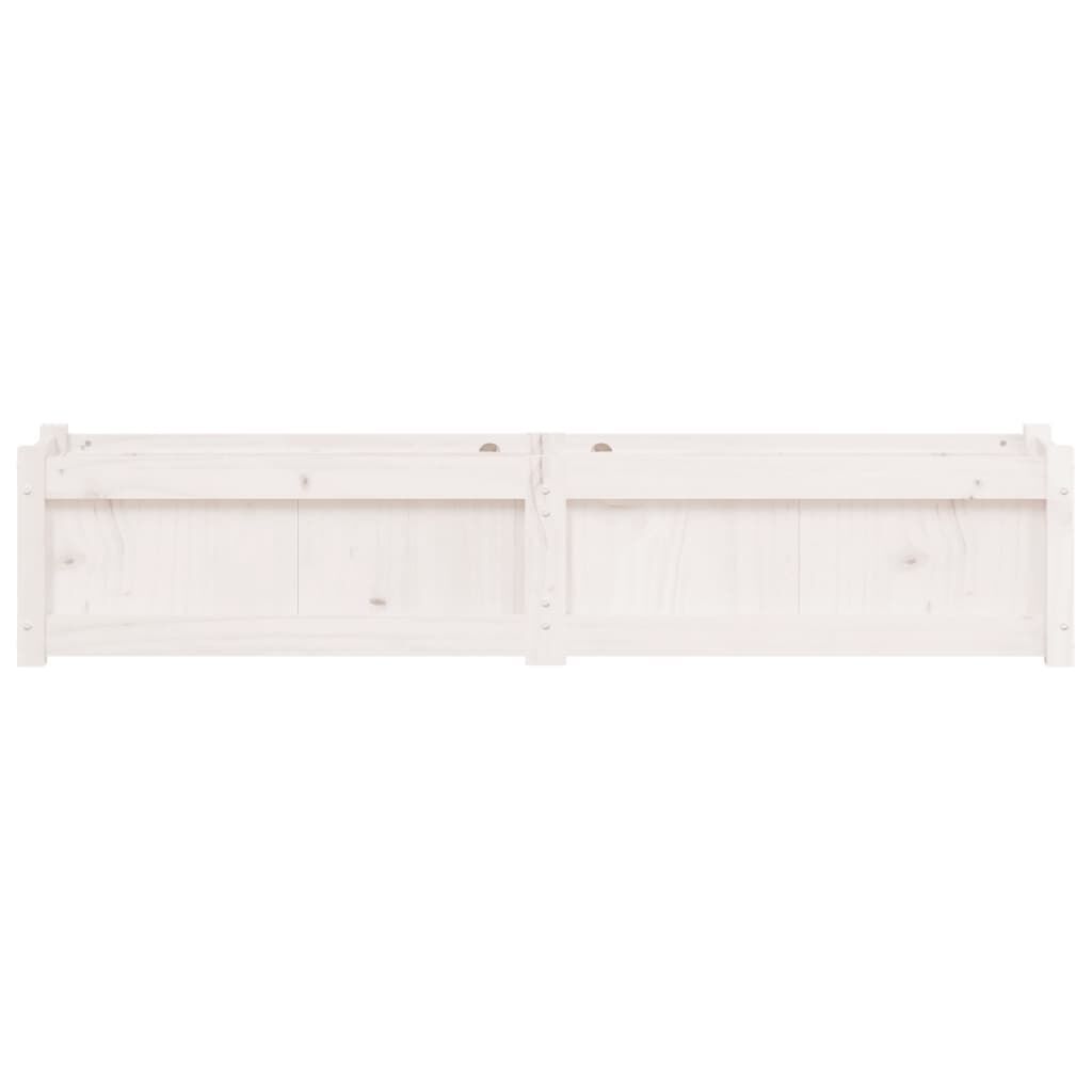 vidaXL Ζαρντινιέρα Λευκή 150 x 31 x 31 εκ. από Μασίφ Ξύλο Πεύκου