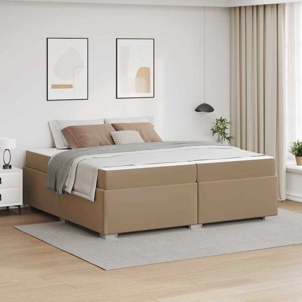 vidaXL Σκελετός Κρεβατιού Καπουτσίνο 200 x 200 cm Τεχνητό δέρμα