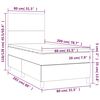 vidaXL Κρεβάτι Boxspring με Στρώμα & LED Taupe 80x200 εκ. Υφασμάτινο