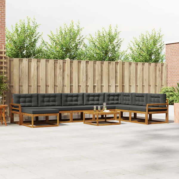 vidaXL &Sigma;&epsilon;&iota;&rho;ά &Kappa;&alpha;&nu;&alpha;&pi;έ &Epsilon;&xi;&omega;&tau;&epsilon;&rho;&iota;&kappa;&omicron;ύ &mu;&epsilon; &mu;&alpha;&xi;&iota;&lambda;ά&rho;&iota; 9 pcs &Phi;&upsilon;&sigma;&iota;&kappa;ό &kappa;&alpha;&iota; &Alpha;&nu;&theta;&rho;&alpha;&kappa;ί