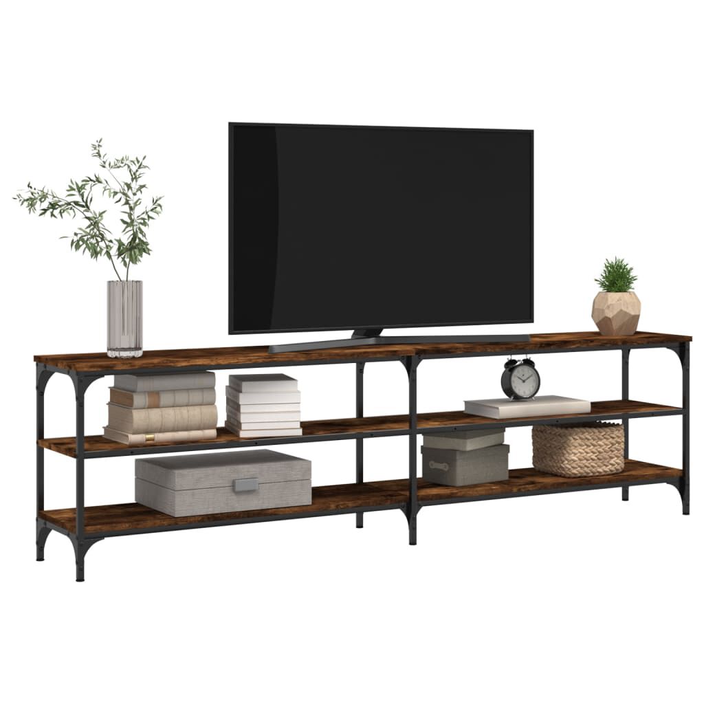 vidaXL Έπιπλο Τηλεόρασης Καπνιστή Δρυς 180x30x50 εκ Επεξ. Ξύλο/Μέταλλο