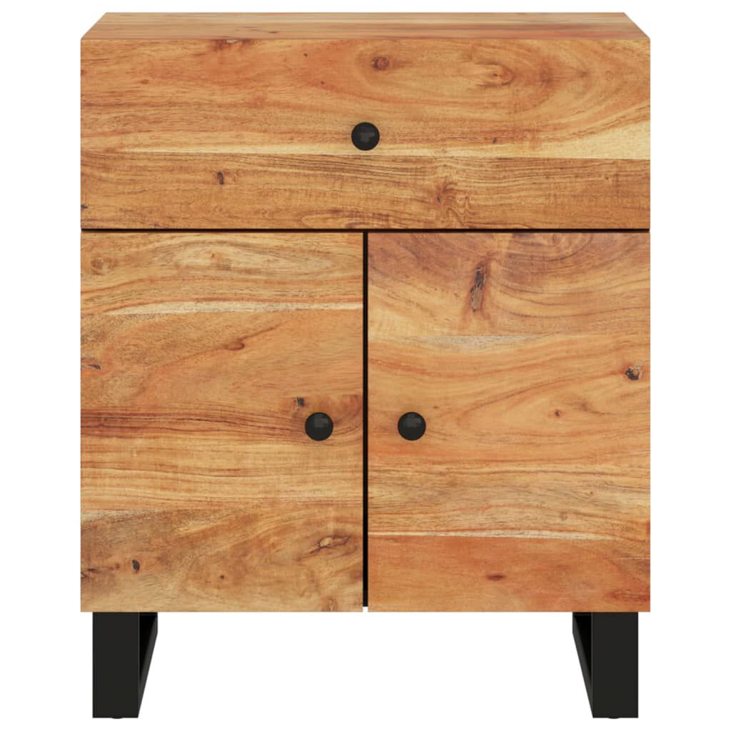 vidaXL Κομοδίνο 50 x 33 x 60 εκ. Μασίφ Ξύλο Ακακίας & Επεξεργ. Ξύλο