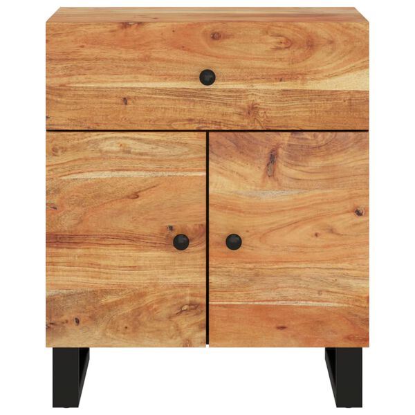 vidaXL Κομοδίνο 50 x 33 x 60 εκ. Μασίφ Ξύλο Ακακίας & Επεξεργ. Ξύλο