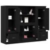 vidaXL Βιβλιοθήκη Μαύρη Οξυά 132 x 35.5 x 103.5 εκ Επεξεργασμένο ξύλο
