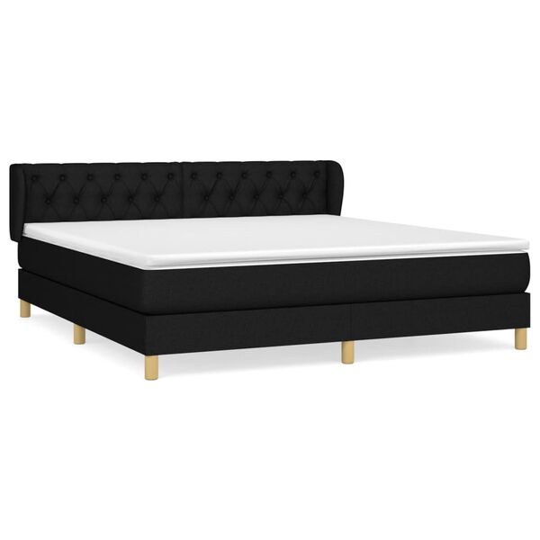 vidaXL &Kappa;&rho;&epsilon;&beta;ά&tau;&iota; Boxspring &mu;&epsilon; &Sigma;&tau;&rho;ώ&mu;&alpha; &Mu;&alpha;ύ&rho;&omicron; 160x200 &epsilon;&kappa;. &Upsilon;&phi;&alpha;&sigma;&mu;ά&tau;&iota;&nu;&omicron;