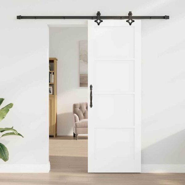 vidaXL Σετ Συρόμενης Πόρτας ORKDAL Λευκό και μαύρο 73.5 x 211 εκ