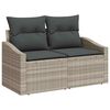 vidaXL Σέτ φαγητού για κήπο με μαξιλάρι 9 pcs Ανοιχτό γκρι