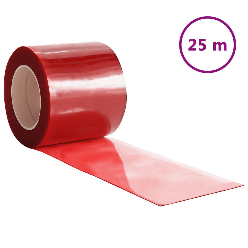 vidaXL Λωριδοκουρτίνα Κόκκινη 25 μ. 200 χιλ.x1,6 χιλ. από PVC