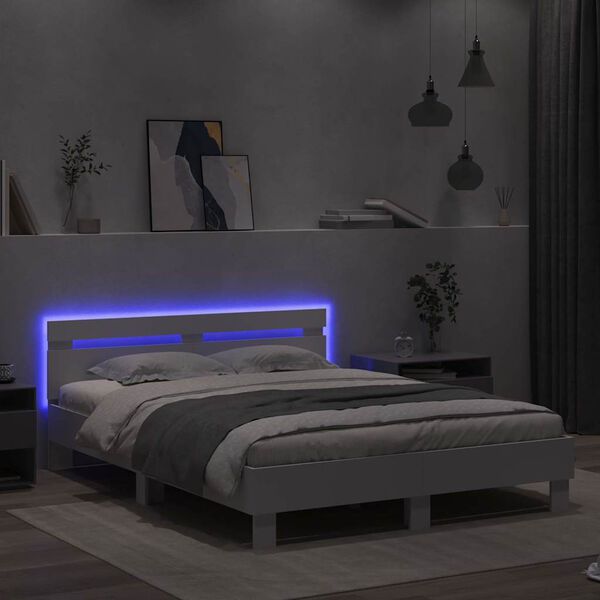 vidaXL &Sigma;&kappa;&epsilon;&lambda;&epsilon;&tau;ό&sigmaf; &Kappa;&rho;&epsilon;&beta;&alpha;&tau;&iota;&omicron;ύ &mu;&epsilon; led &Lambda;&epsilon;&upsilon;&kappa;ό 152 x 203 cm &Epsilon;&pi;&epsilon;&xi;&epsilon;&rho;&gamma;&alpha;&sigma;&mu;έ&nu;&omicron; &xi;ύ&lambda;&omicron;