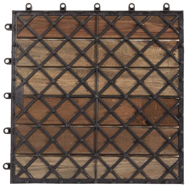 vidaXL Πλακάκια Deck 30 τεμ. Γκρι Πατίνα 30x30 εκ. Μασίφ Ξύλο Ακακίας