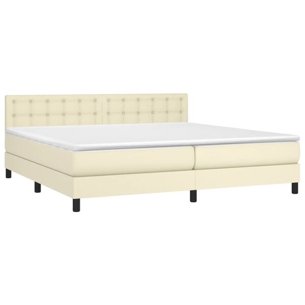 vidaXL &Kappa;&rho;&epsilon;&beta;ά&tau;&iota; Boxspring &mu;&epsilon; &Sigma;&tau;&rho;ώ&mu;&alpha; & LED &Kappa;&rho;&epsilon;&mu; 200x200 &epsilon;&kappa;. &Sigma;&upsilon;&nu;&theta;. &Delta;έ&rho;&mu;&alpha;
