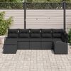 vidaXL Σετ Καναπέ Κήπου με μαξιλάρι 7 pcs Μαύρο Πολυ ράταν