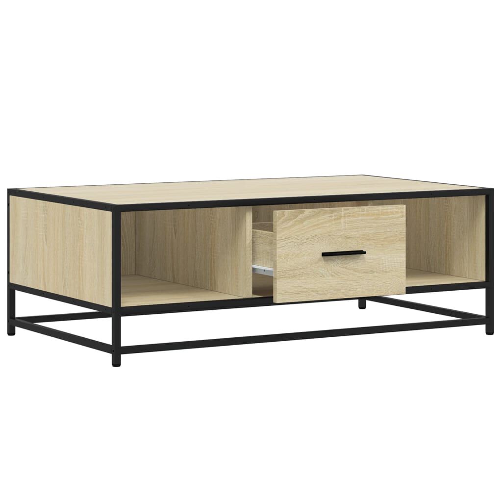 vidaXL Τραπεζάκι Σαλονιού Sonoma Δρυς 100x57x35εκ Επεξ. Ξύλο + Μέταλλο
