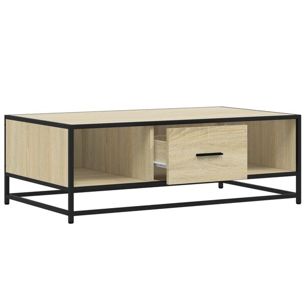 vidaXL Τραπεζάκι Σαλονιού Sonoma Δρυς 100x57x35εκ Επεξ. Ξύλο + Μέταλλο