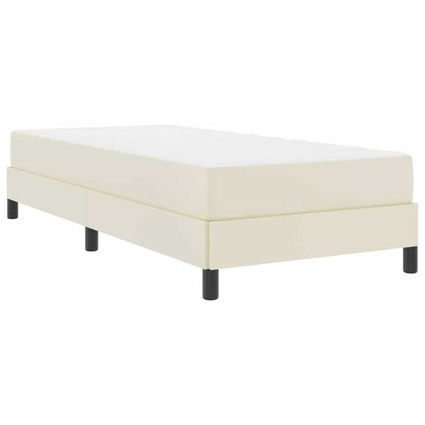 vidaXL Κρεβάτι με στρώμα Κρεμ 90 x 200 cm Τεχνητό δέρμα