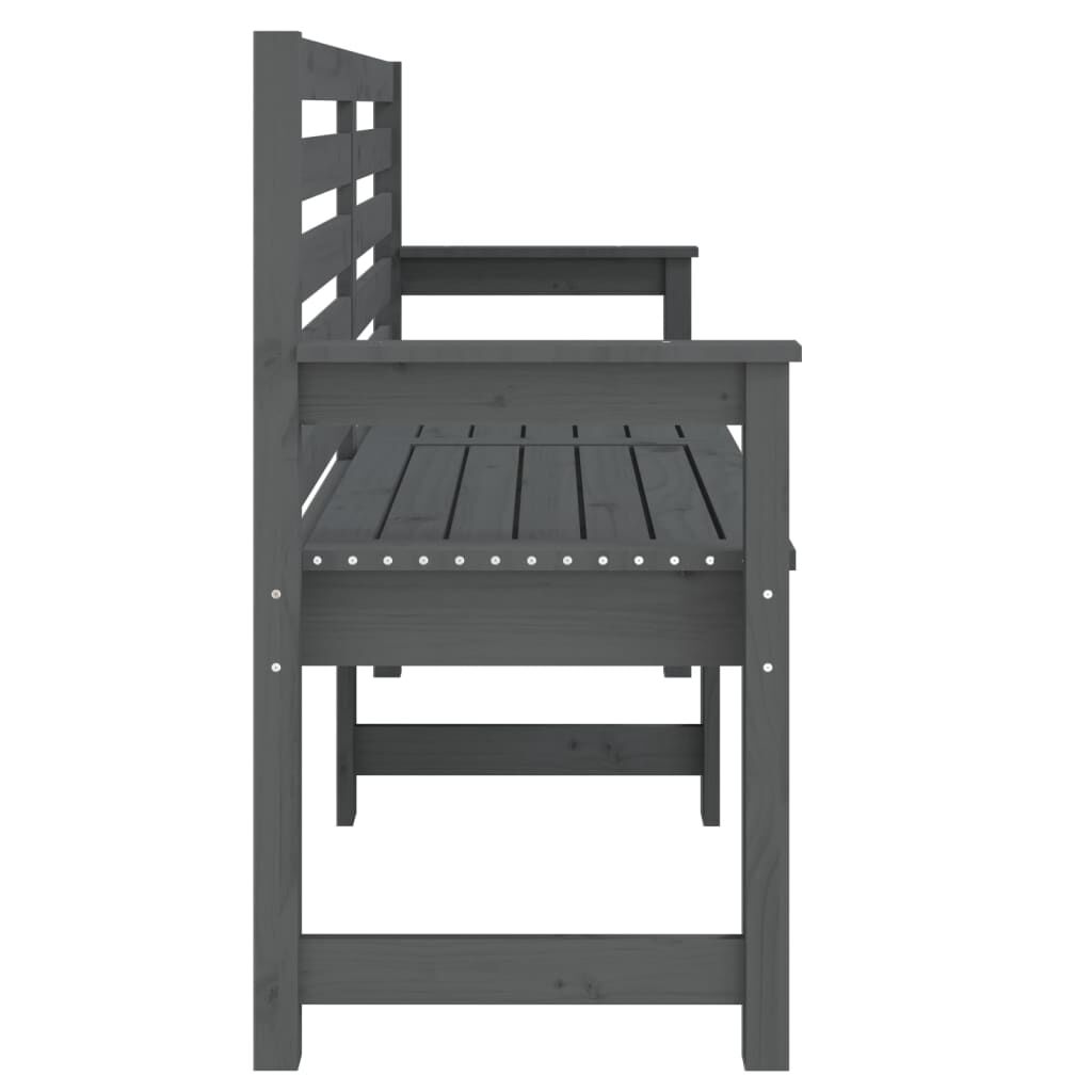 vidaXL Παγκάκι Κήπου Γκρι 159,5x48x91,5 εκ. από Μασίφ Ξύλο Πεύκου