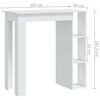 vidaXL Τραπέζι Μπαρ με Ράφια Λευκό 102 x 50 x 103,5 εκ.από Επεξ. Ξύλο