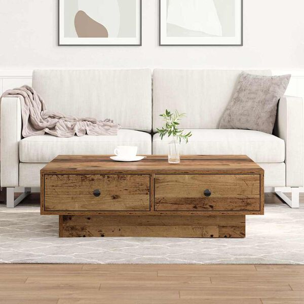 vidaXL Τραπεζάκι σαλονιού Παλαιό ξύλο 90 x 90 x 28 cm