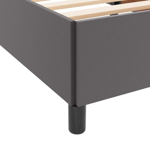 vidaXL Σκελετός κρεβατιού με στρώμα Γκρι 180 x 200 cm Τεχνητό δέρμα