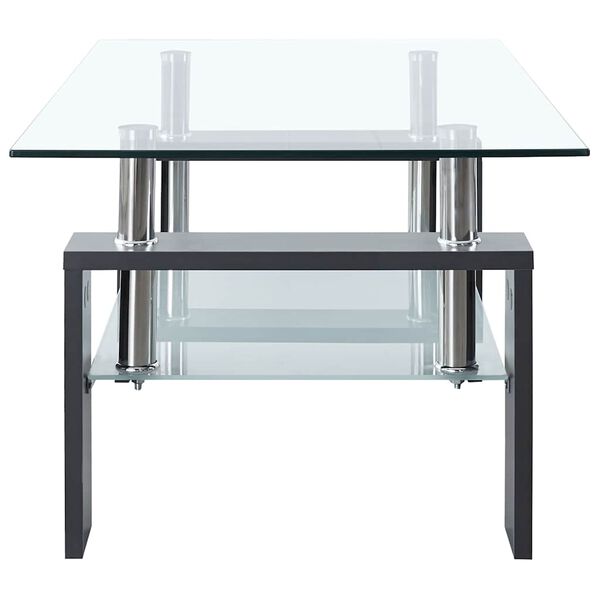 vidaXL Τραπεζάκι Σαλονιού Γκρι και Διαφανές 95x55x40 εκ. Ψημένο Γυαλί