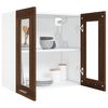 vidaXL Κρεμαστό Γυάλινο Ντουλάπι "Lyon" Καφέ Δρυς 60x31x60 εκ. από Τεχνητό Ξύλο