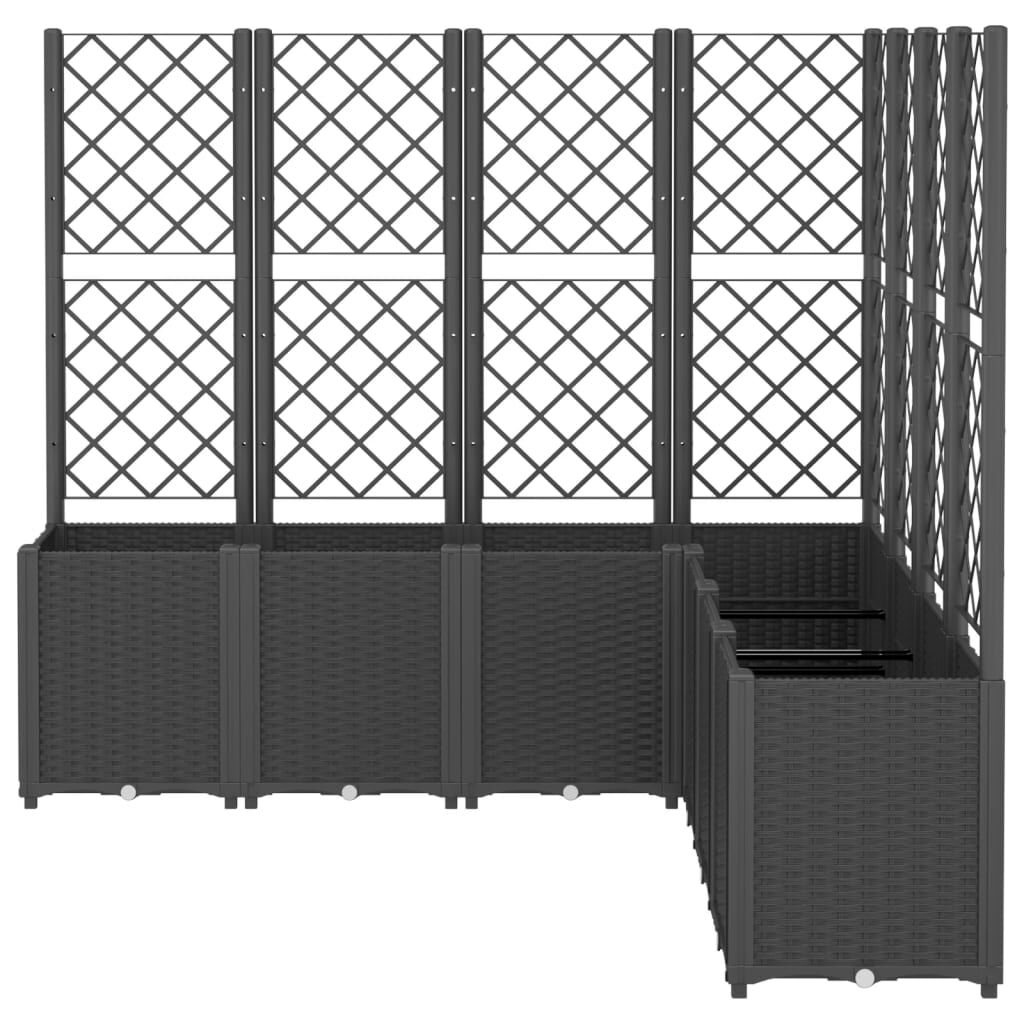 vidaXL Ζαρντινιέρα Κήπου με Καφασωτό Μαύρη 160 x 160 x 140 εκ. από PP