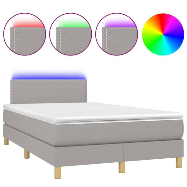 vidaXL &Kappa;&rho;&epsilon;&beta;ά&tau;&iota; Boxspring &mu;&epsilon; &Sigma;&tau;&rho;ώ&mu;&alpha; & LED &Alpha;&nu;.&Gamma;&kappa;&rho;&iota; 120x200 &epsilon;&kappa; &Upsilon;&phi;&alpha;&sigma;&mu;ά&tau;&iota;&nu;&omicron;