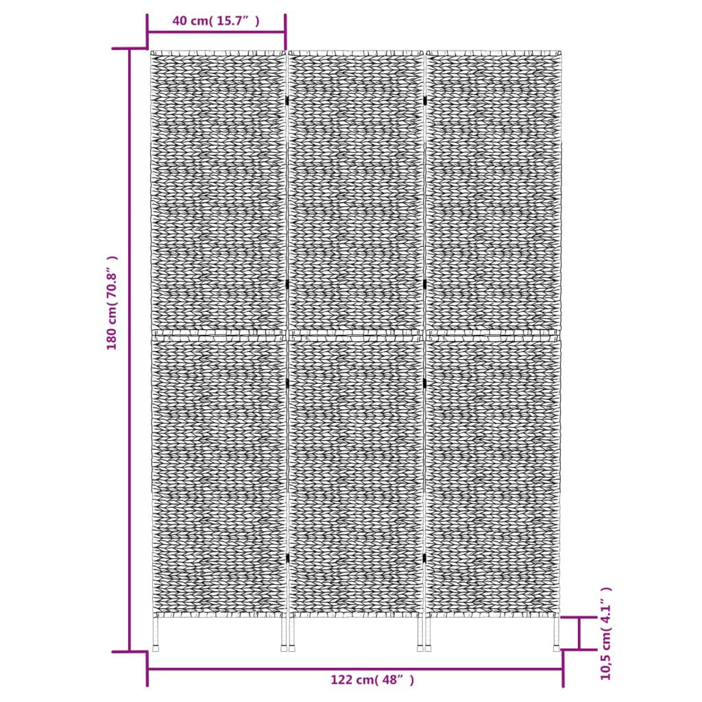 vidaXL Διαχωριστικό Δωματίου με 3 Πάνελ 122x180εκ. από Υάκινθο Νερού