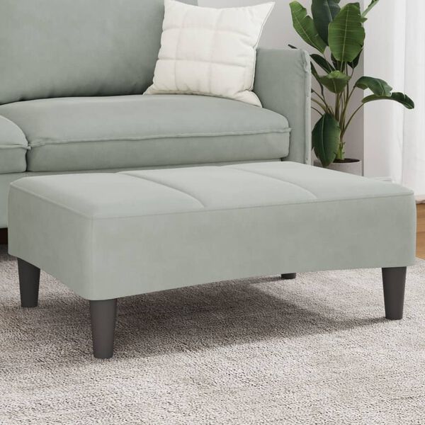 vidaXL Υποπόδιο Ανοιχτό Γκρι 77x55x31 εκ. Βελούδινο