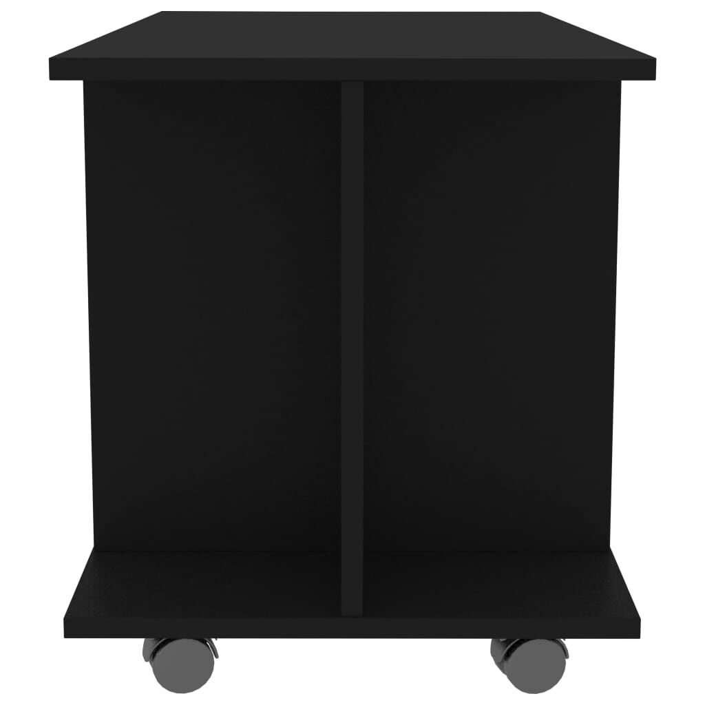 vidaXL Έπιπλο Τηλεόρασης με Ρόδες Μαύρο 80x40x45 εκ. Επεξ. Ξύλο
