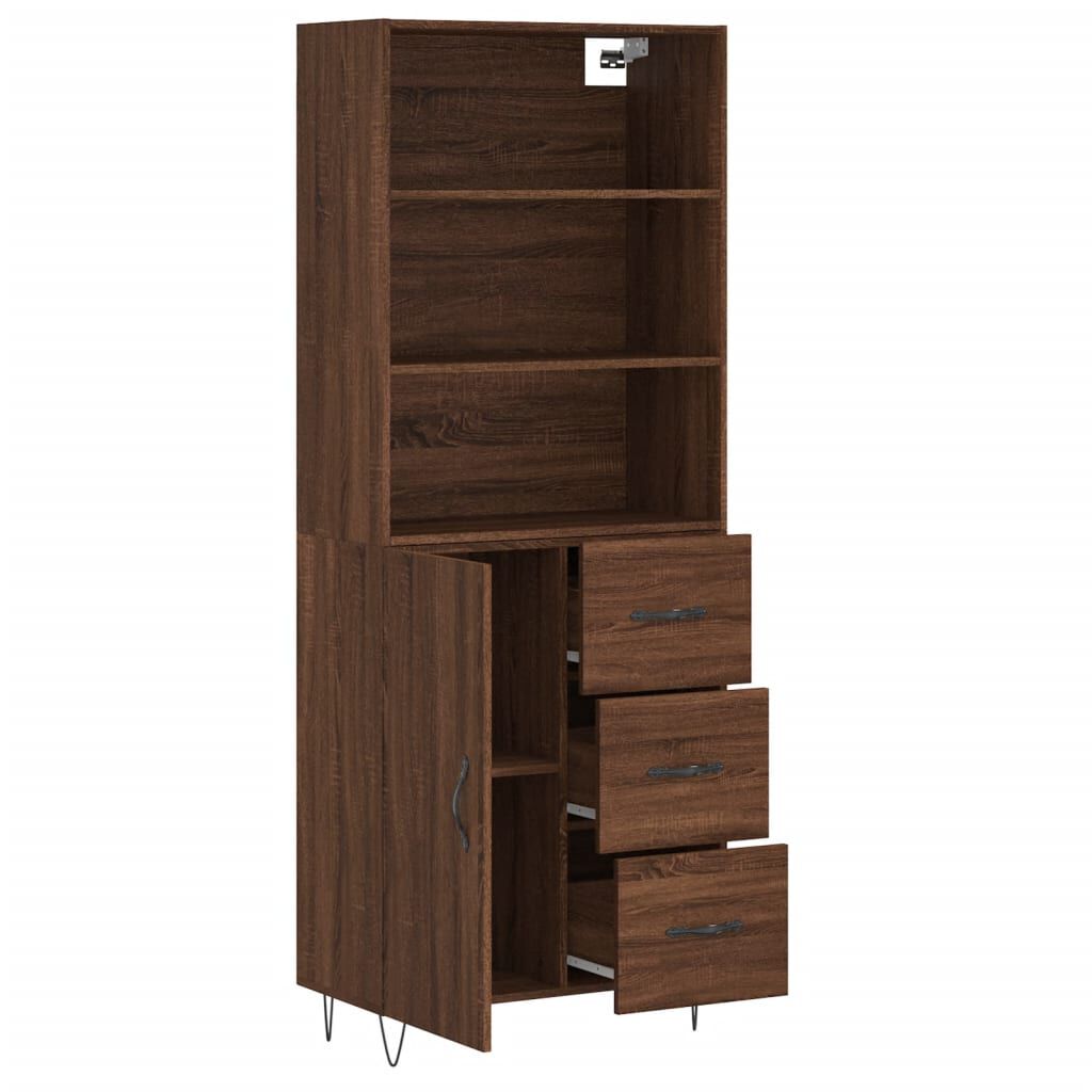 vidaXL Ντουλάπι Καφέ Δρυς 69,5 x 34 x 180 εκ. από Επεξεργασμένο Ξύλο