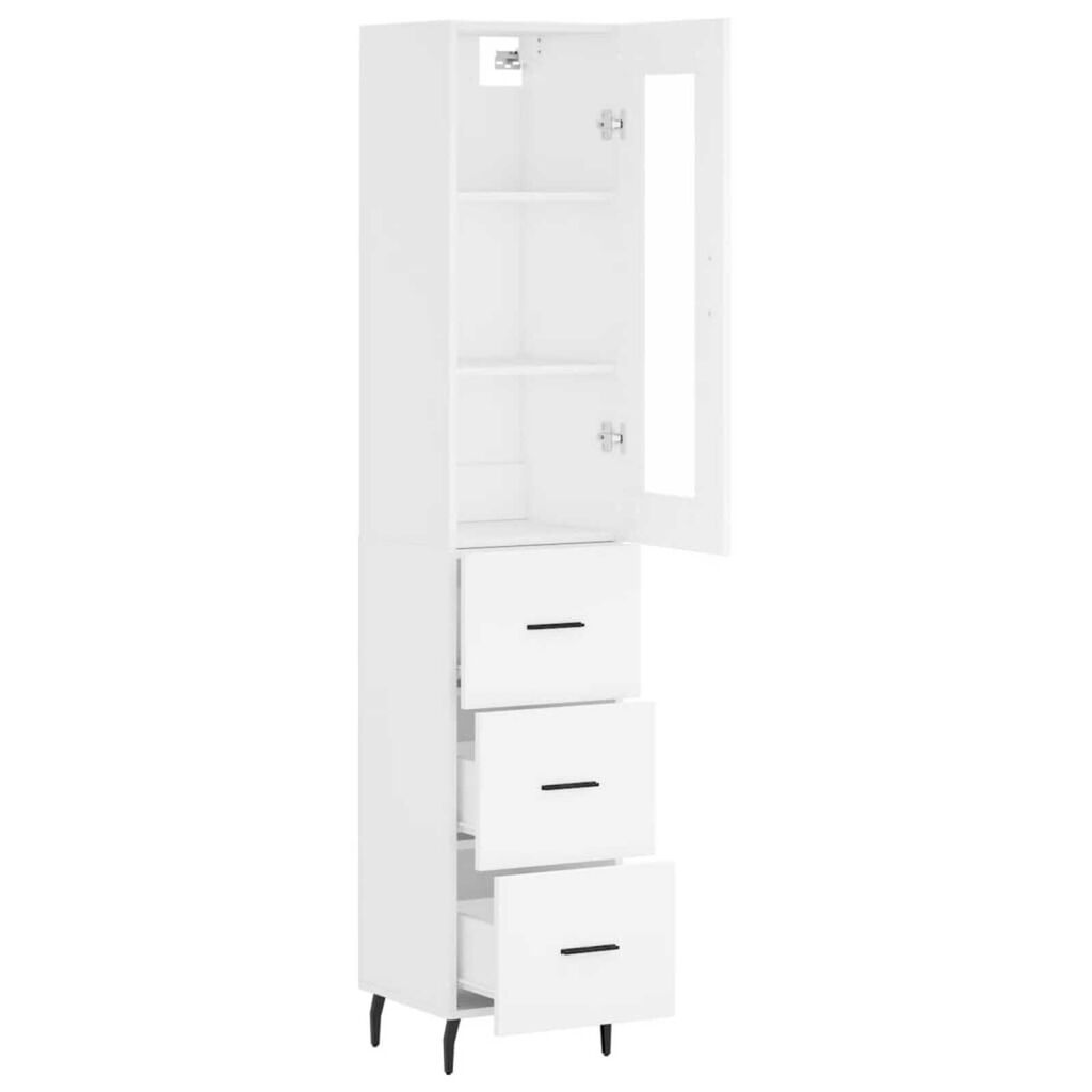 vidaXL Ντουλάπι Λευκό 34,5 x 34 x 180 εκ. από Επεξεργασμένο Ξύλο