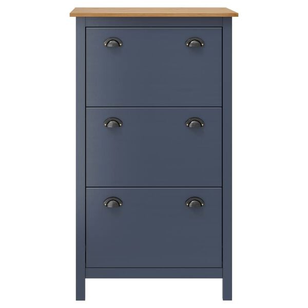 vidaXL Παπουτσοθήκη Hill Γκρι 72 x 35 x 124 εκ. Ξύλο Πεύκου