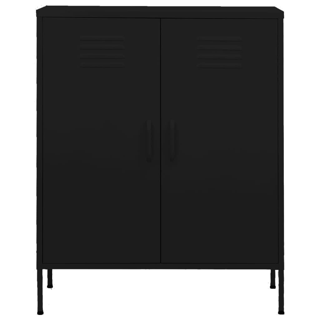 vidaXL Ντουλάπι Αποθήκευσης Μαύρο 80 x 35 x 101,5 εκ. Ατσάλινο