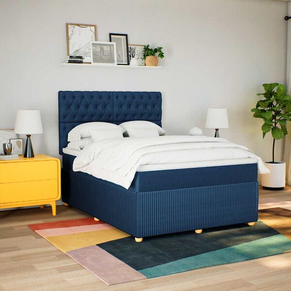 vidaXL &Kappa;&rho;&epsilon;&beta;ά&tau;&iota; Boxspring &mu;&epsilon; &Sigma;&tau;&rho;ώ&mu;&alpha; &Mu;&pi;&lambda;&epsilon; 140x190 &epsilon;&kappa;. &Upsilon;&phi;&alpha;&sigma;&mu;ά&tau;&iota;&nu;&omicron;