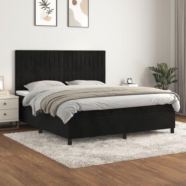 vidaXL &Kappa;&rho;&epsilon;&beta;ά&tau;&iota; Boxspring &mu;&epsilon; &Sigma;&tau;&rho;ώ&mu;&alpha; &Mu;&alpha;ύ&rho;&omicron; 180x200 &epsilon;&kappa;. &Beta;&epsilon;&lambda;&omicron;ύ&delta;&iota;&nu;&omicron;