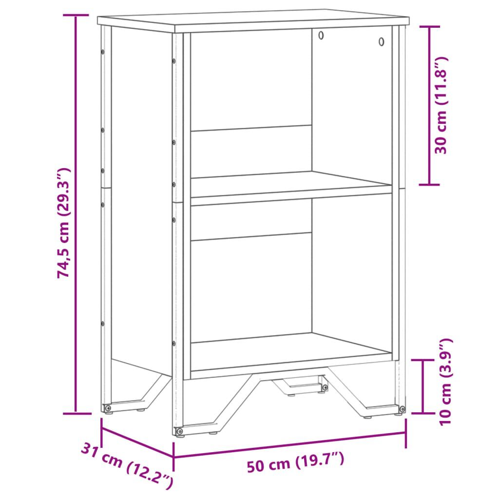 vidaXL Βιβλιοθήκη Καπνιστή Δρυς 50x31x74,5 εκ. από Επεξεργασμένο Ξύλο