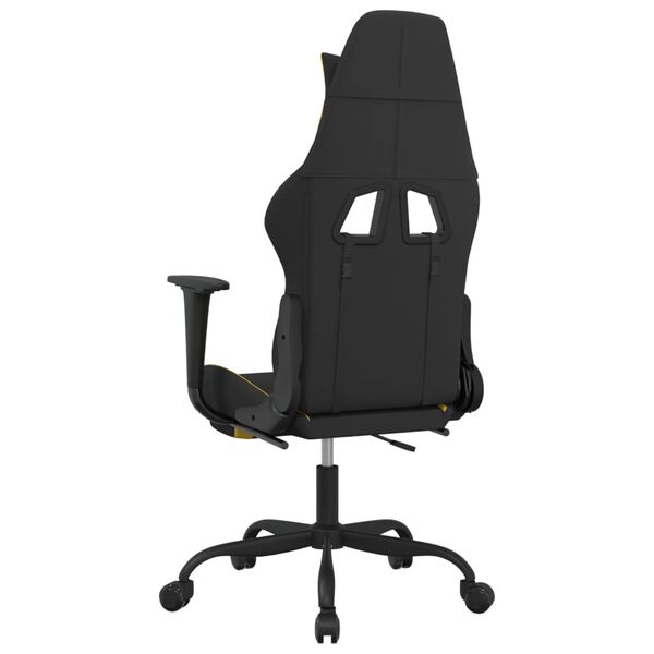 vidaXL Καρέκλα Gaming Μαύρη/Κίτρινο Ύφασμα με Υποπόδιο