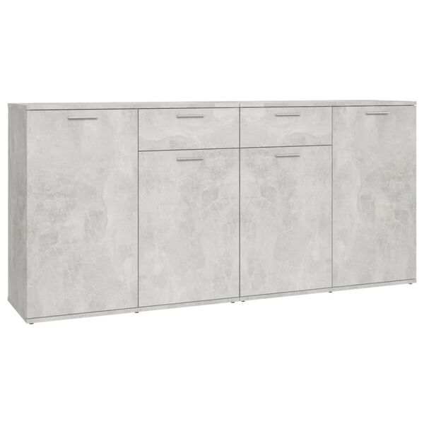 vidaXL Μπουφές Γκρι Σκυροδέματος 160 x 36 x 75 εκ. από Επεξ. Ξύλο