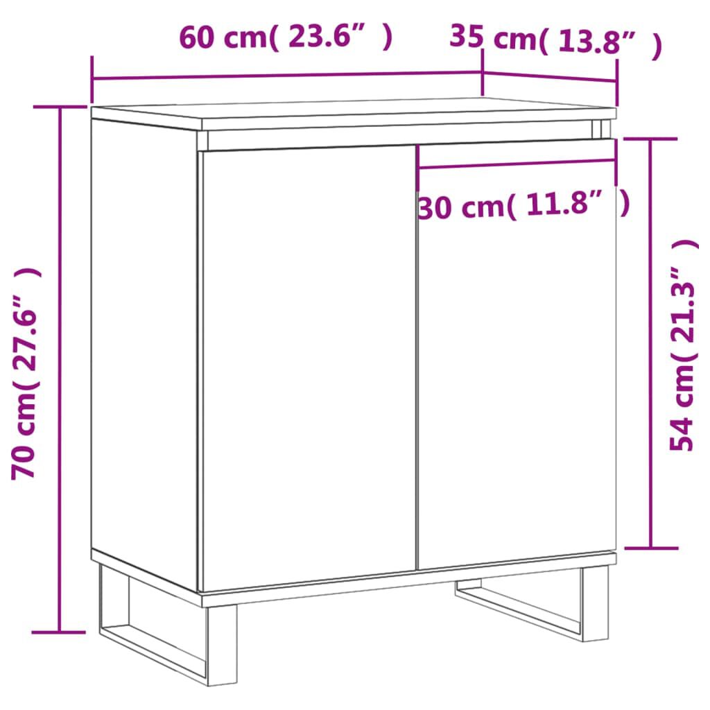 vidaXL Συρταριέρα Sonoma Δρυς 60x35x70 εκ. Επεξεργασμένο Ξύλο