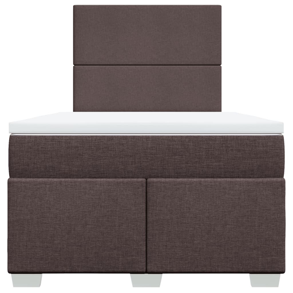 vidaXL Κρεβάτι Boxspring με Στρώμα Σκούρο Καφέ 120x200 εκ. Υφασμάτινο