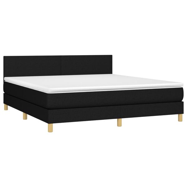 vidaXL &Kappa;&rho;&epsilon;&beta;ά&tau;&iota; Boxspring &mu;&epsilon; &Sigma;&tau;&rho;ώ&mu;&alpha; & LED &Mu;&alpha;ύ&rho;&omicron; 160x200 &epsilon;&kappa;. &Upsilon;&phi;&alpha;&sigma;&mu;ά&tau;&iota;&nu;&omicron;